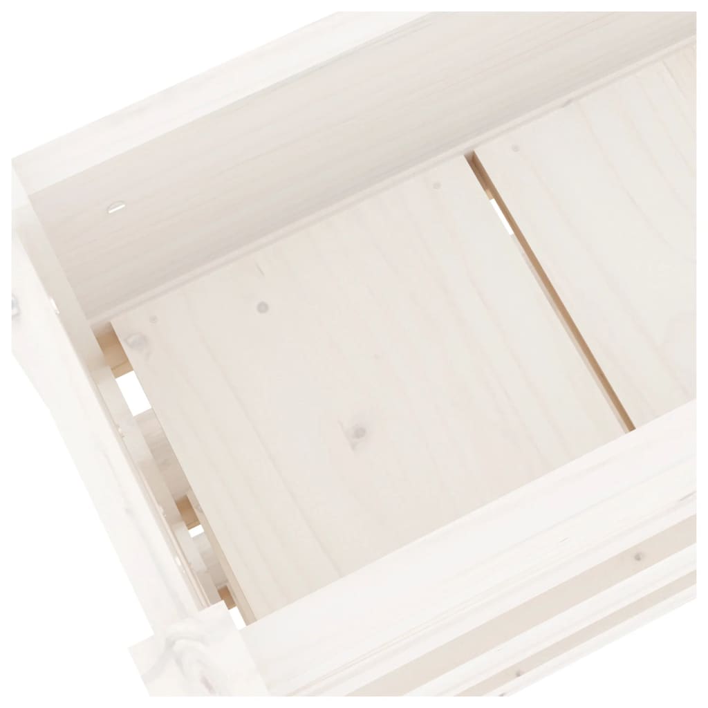 Planter White 112x25x104.5 cm Solid Wood Pine