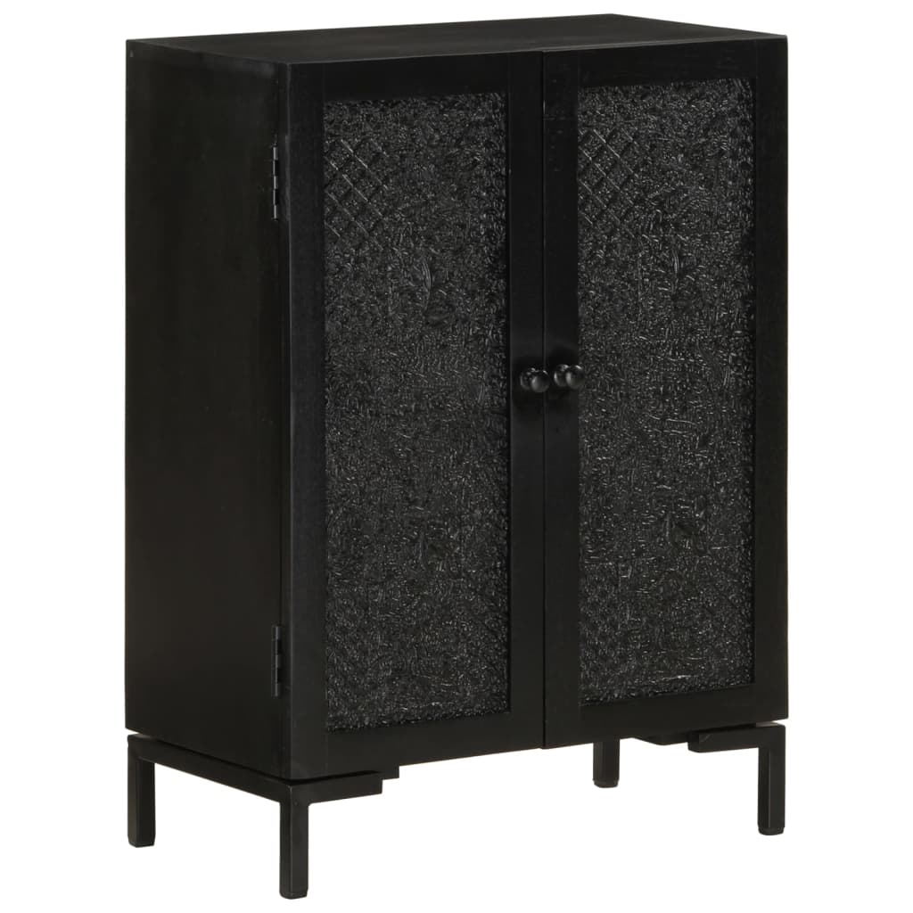 Sideboard Black 55x30x77 cm Solid Wood Mango and Iron