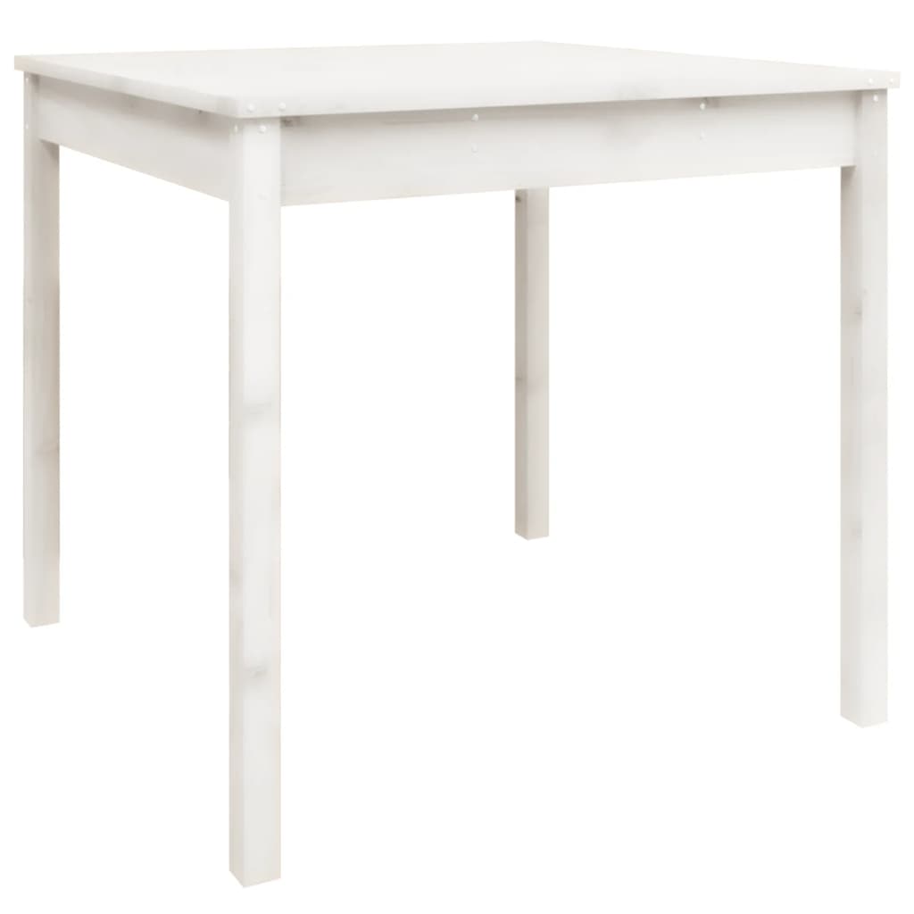 Garden Table White 82.5x82.5x76 cm Solid Wood Pine