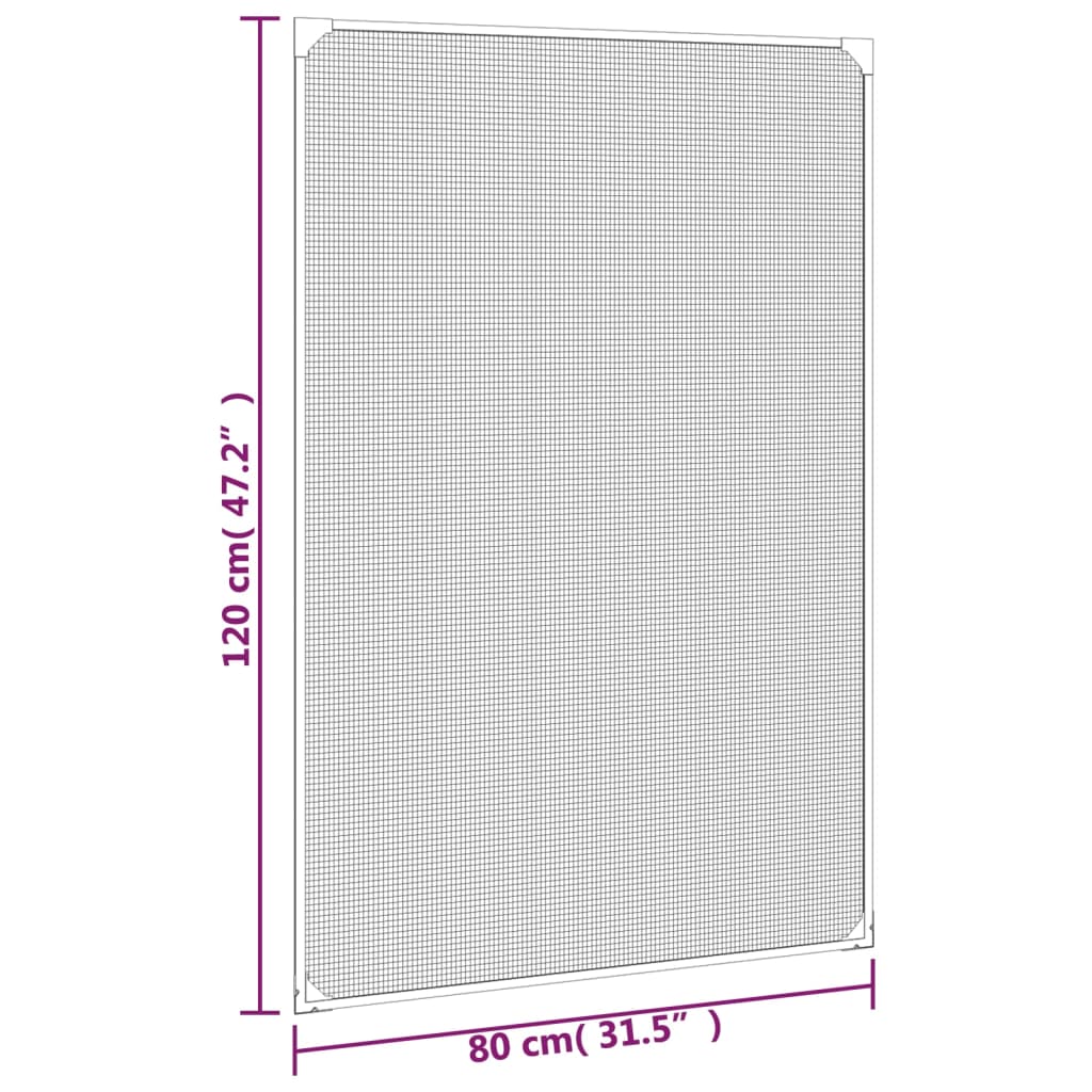 Magnetic Insect Screen for Windows White 80x120 cm