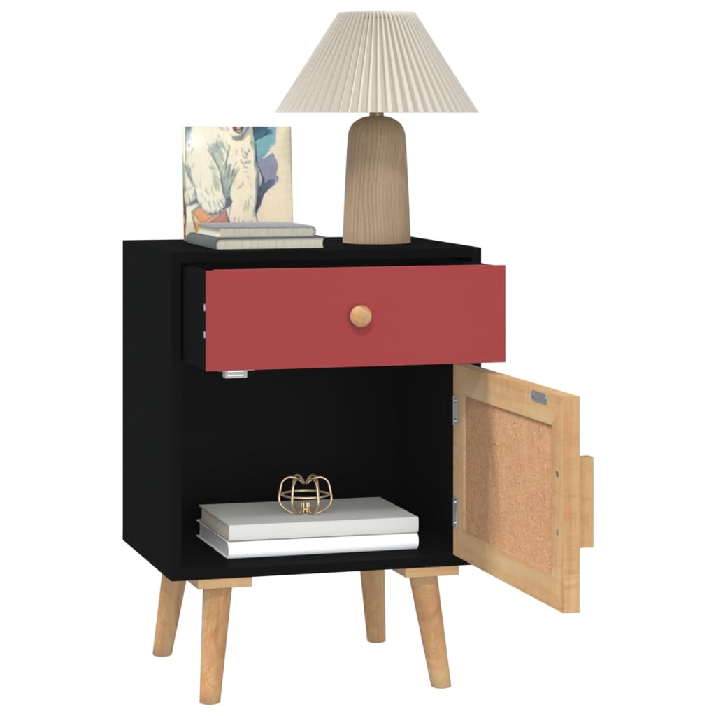 Bedside Cabinets 2 pcs Black 40x30x55 cm Engineered Wood