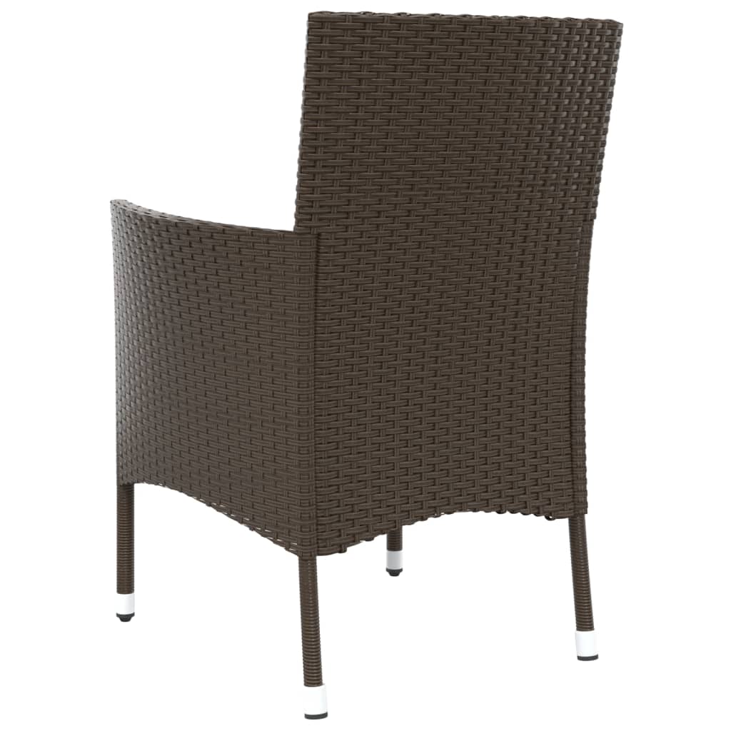 Garden Chairs with Cushions 4 pcs Brown Poly Rattan (UK/IE/FI/NO only)