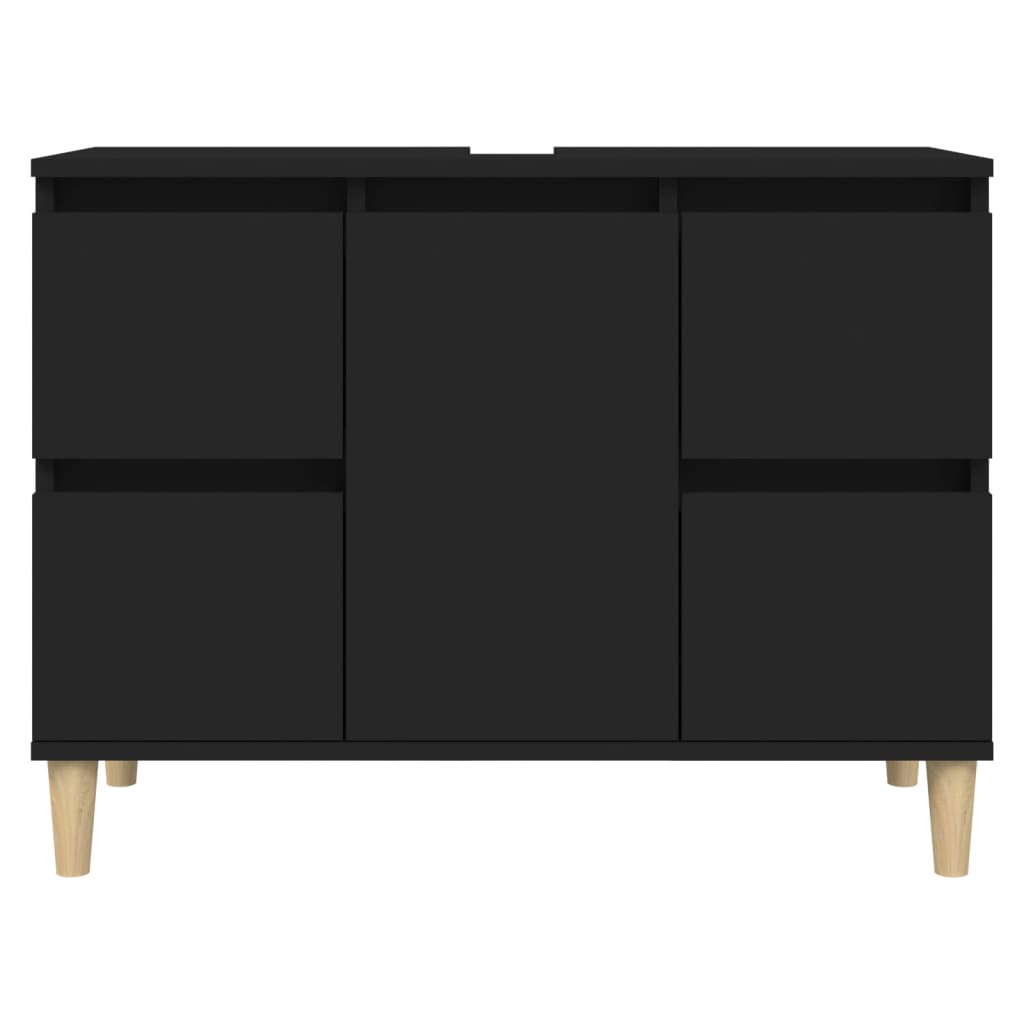 Sink Cabinet Black 80x33x60 cm Engineered Wood