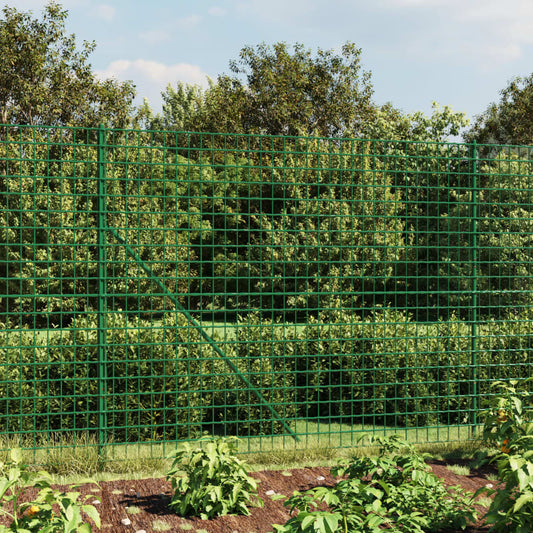Wire Mesh Fence with Flange Green 2x25 m