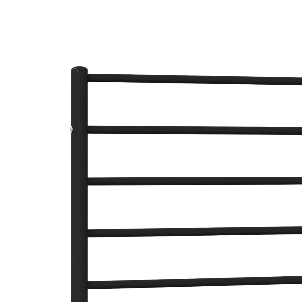 Metal Bed Frame without Mattress with Headboard Black 90x190cm
