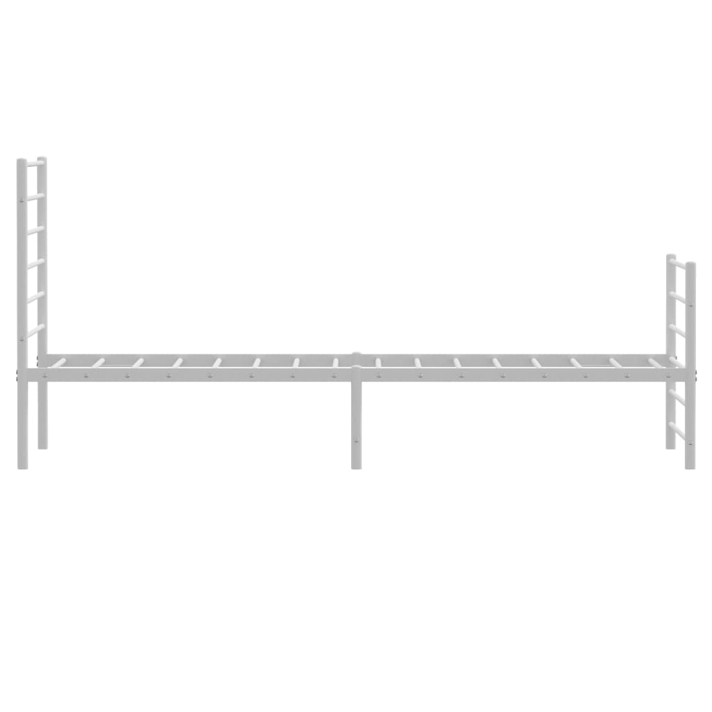 Metal Bed Frame without Mattress with Footboard White 100x200cm