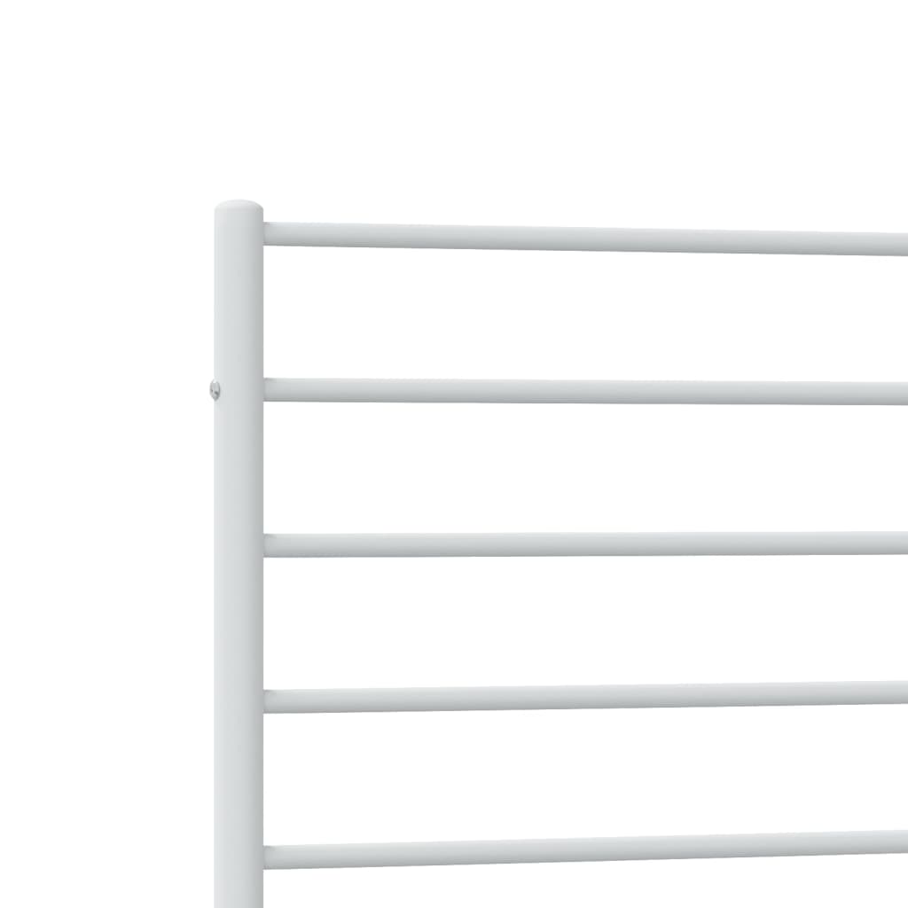 Metal Bed Frame without Mattress with Footboard White 100x200cm