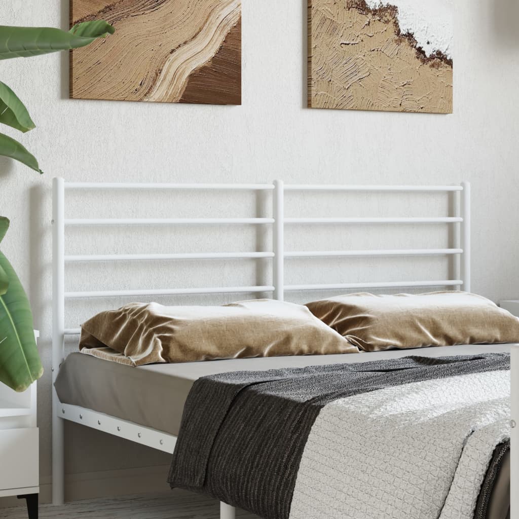 Metal Headboard White 160 cm