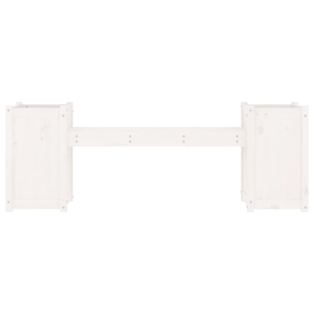 Planter Bench White 180x36x63 cm Solid Wood Pine