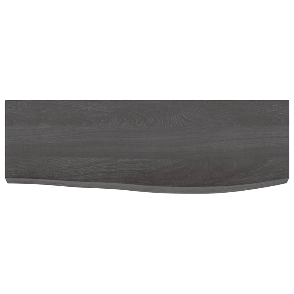 Wall Shelf Dark Brown 60x20x4 cm Treated Solid Wood Oak