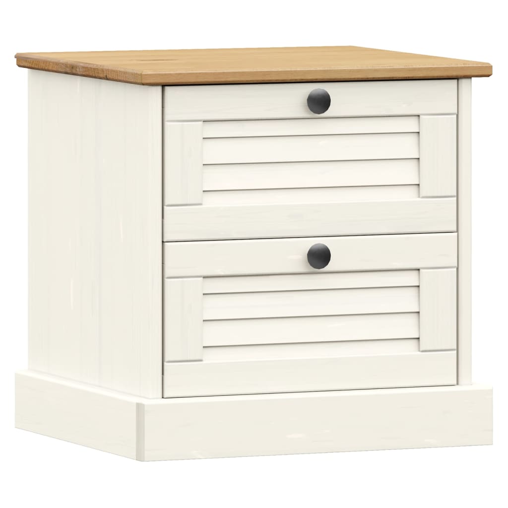 Bedside Cabinet VIGO White 42x35x42 cm Solid Wood Pine