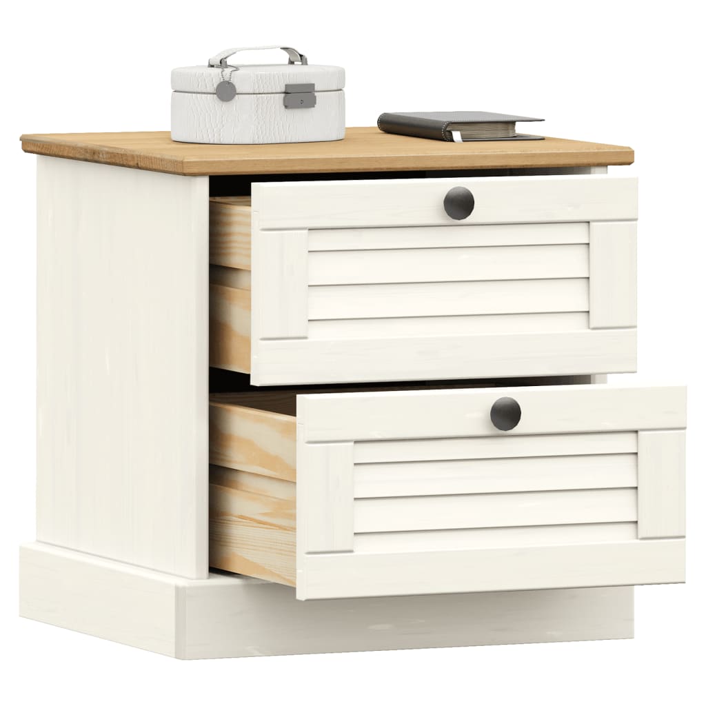 Bedside Cabinet VIGO White 42x35x42 cm Solid Wood Pine