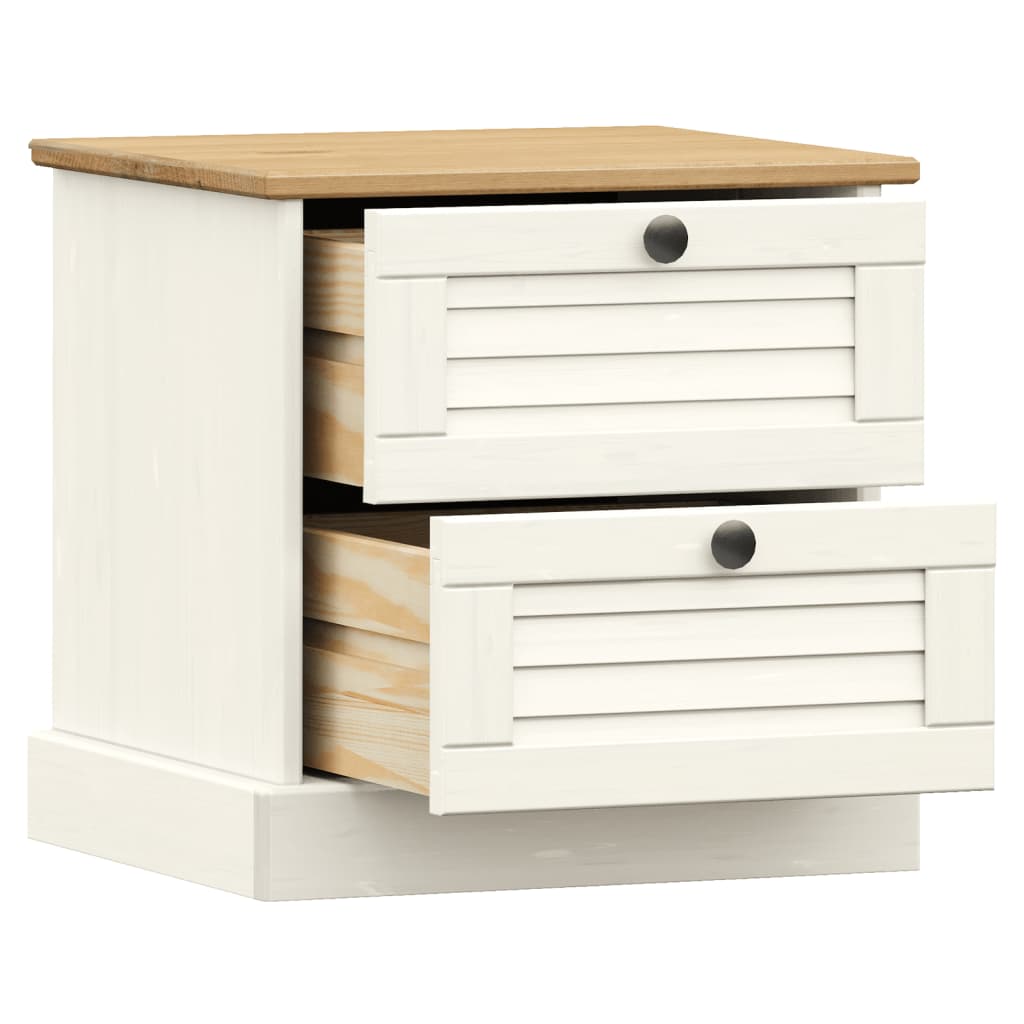 Bedside Cabinet VIGO White 42x35x42 cm Solid Wood Pine