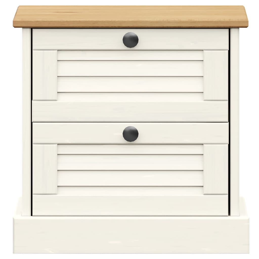 Bedside Cabinet VIGO White 42x35x42 cm Solid Wood Pine