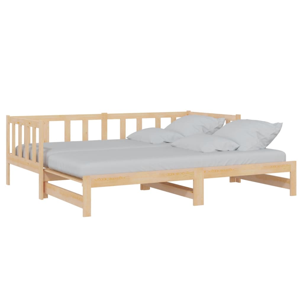 Pull-out Day Bed without Mattress 2x(90x200) cm Solid Wood Pine