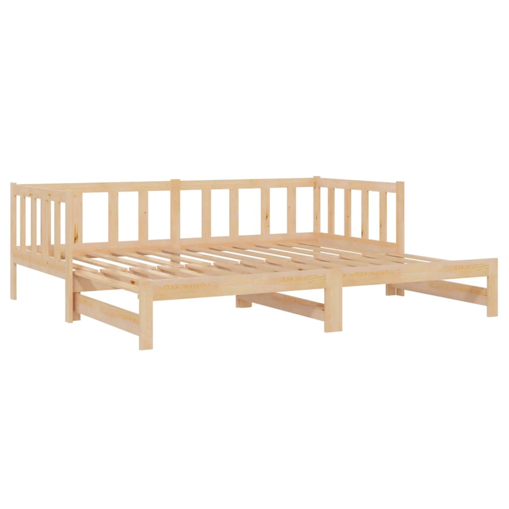 Pull-out Day Bed without Mattress 2x(90x200) cm Solid Wood Pine
