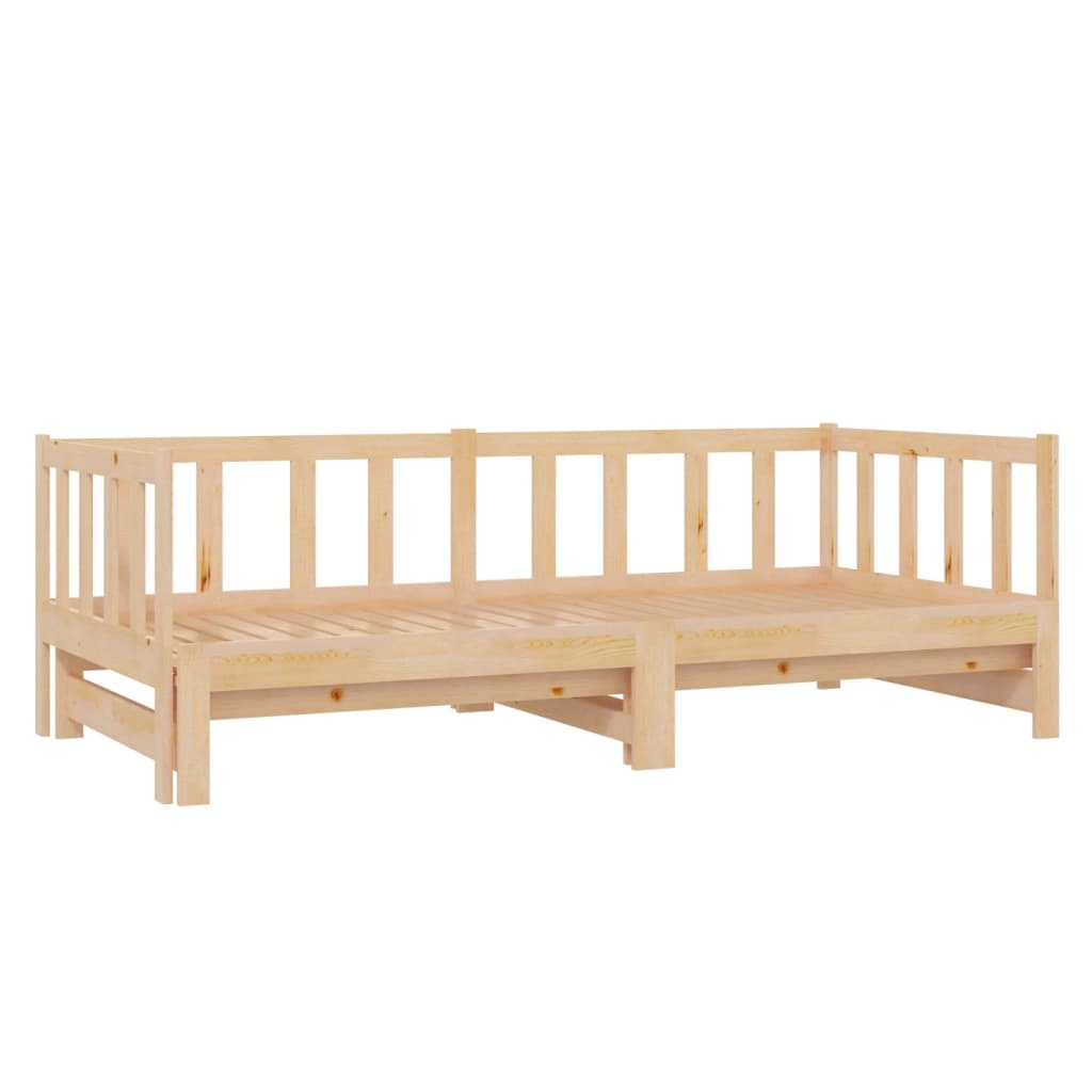 Pull-out Day Bed without Mattress 2x(90x200) cm Solid Wood Pine