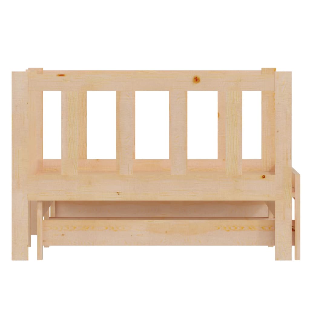Pull-out Day Bed without Mattress 2x(90x200) cm Solid Wood Pine