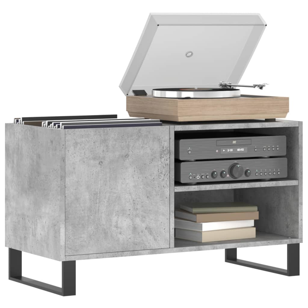 Record Cabinet Concrete Grey 85x38x48 cm Engineered Wood