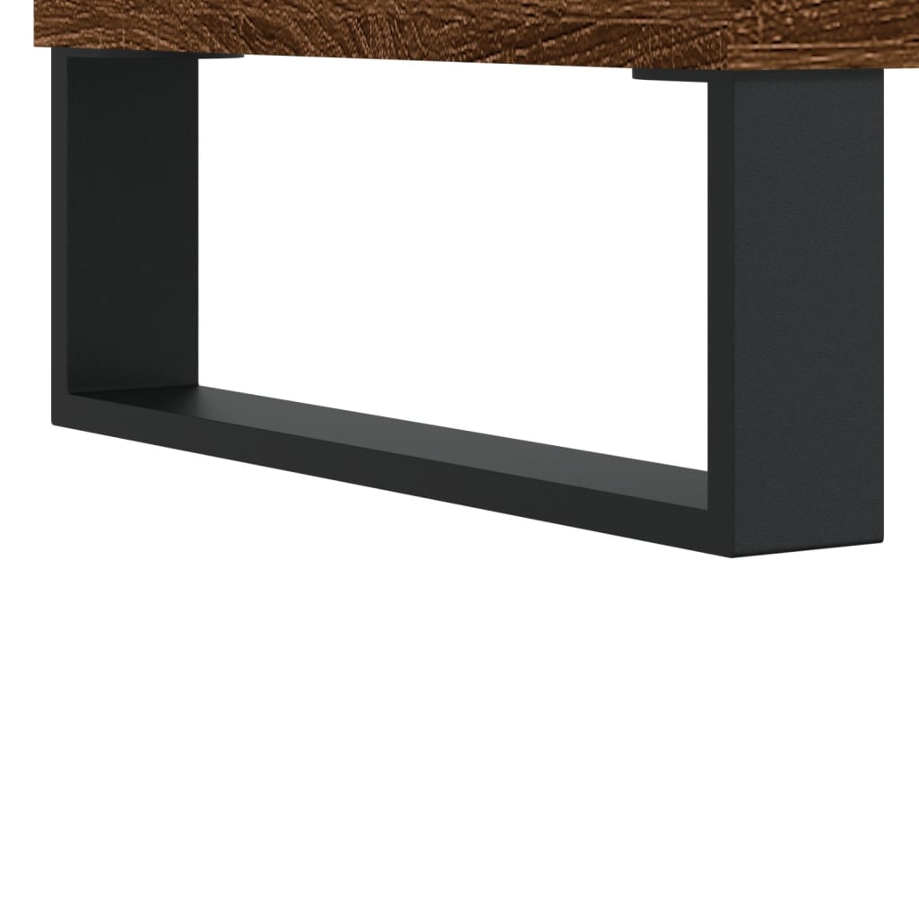 Record Cabinet Brown Oak 74.5x38x48 cm Engineered Wood