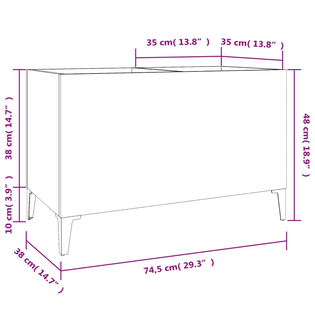 Record Cabinet Sonoma Oak 74.5x38x48 cm Engineered Wood