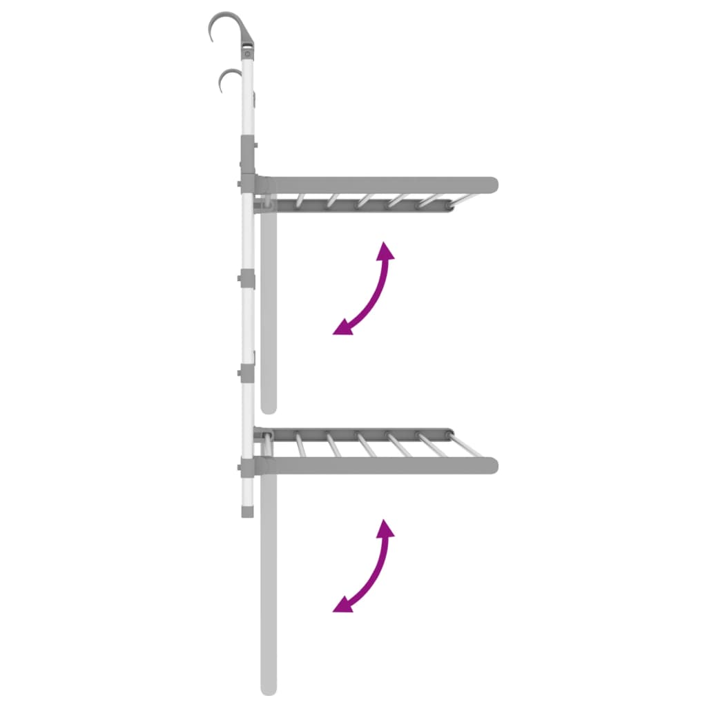 Drying Rack for Balcony 54x25x42 cm Aluminium