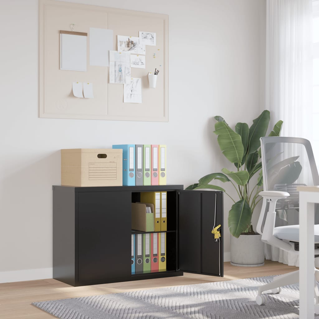 File Cabinet Black 90x40x70 cm Steel