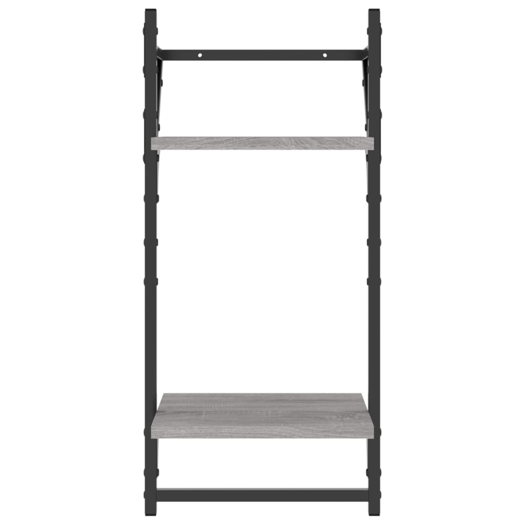 4 Piece Wall Shelf Set with Bars Grey Sonoma Engineered Wood