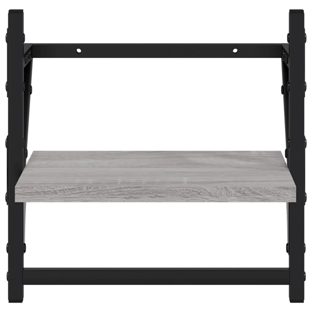 4 Piece Wall Shelf Set with Bars Grey Sonoma Engineered Wood