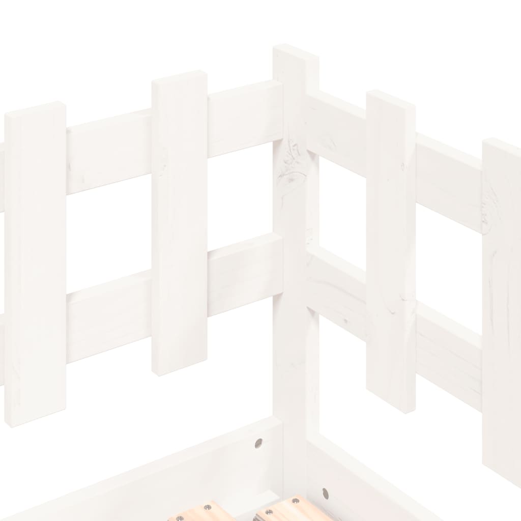 Pull-out Day Bed without Mattress White 2x(80x200) cm Solid Wood