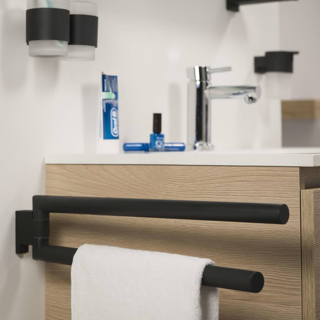 2 Arm Towel Rail "Bold" Matt Black