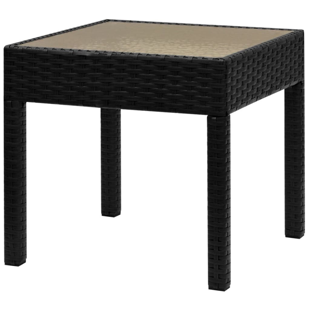 3 Piece Bistro Set Poly Rattan Black