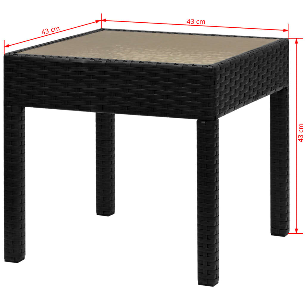 3 Piece Bistro Set Poly Rattan Black