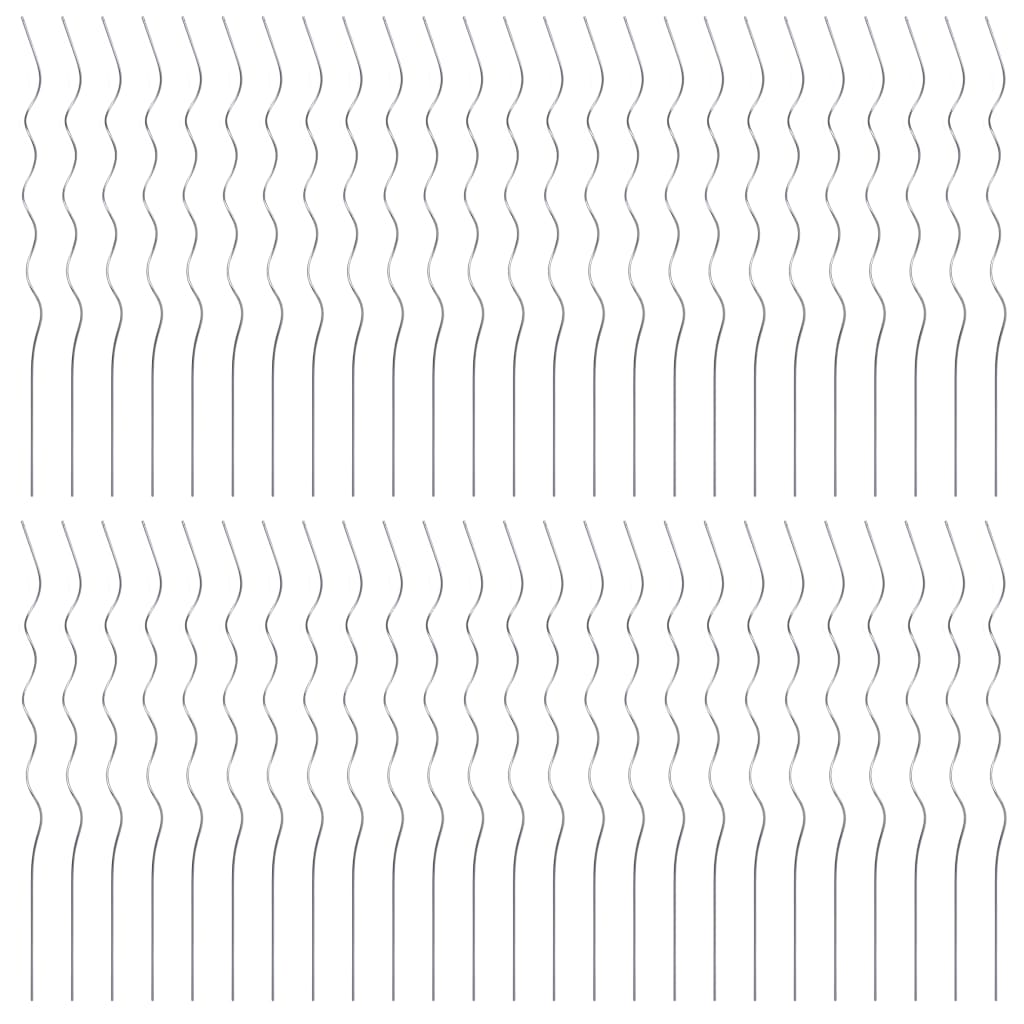 50 pcs Spiral Plant Supports 110 cm Galvanised Steel