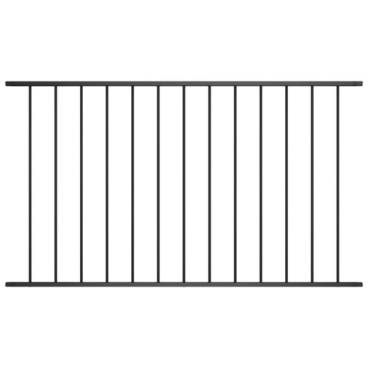 Fence Panel Powder-coated Steel 1.7x1.25 m Black