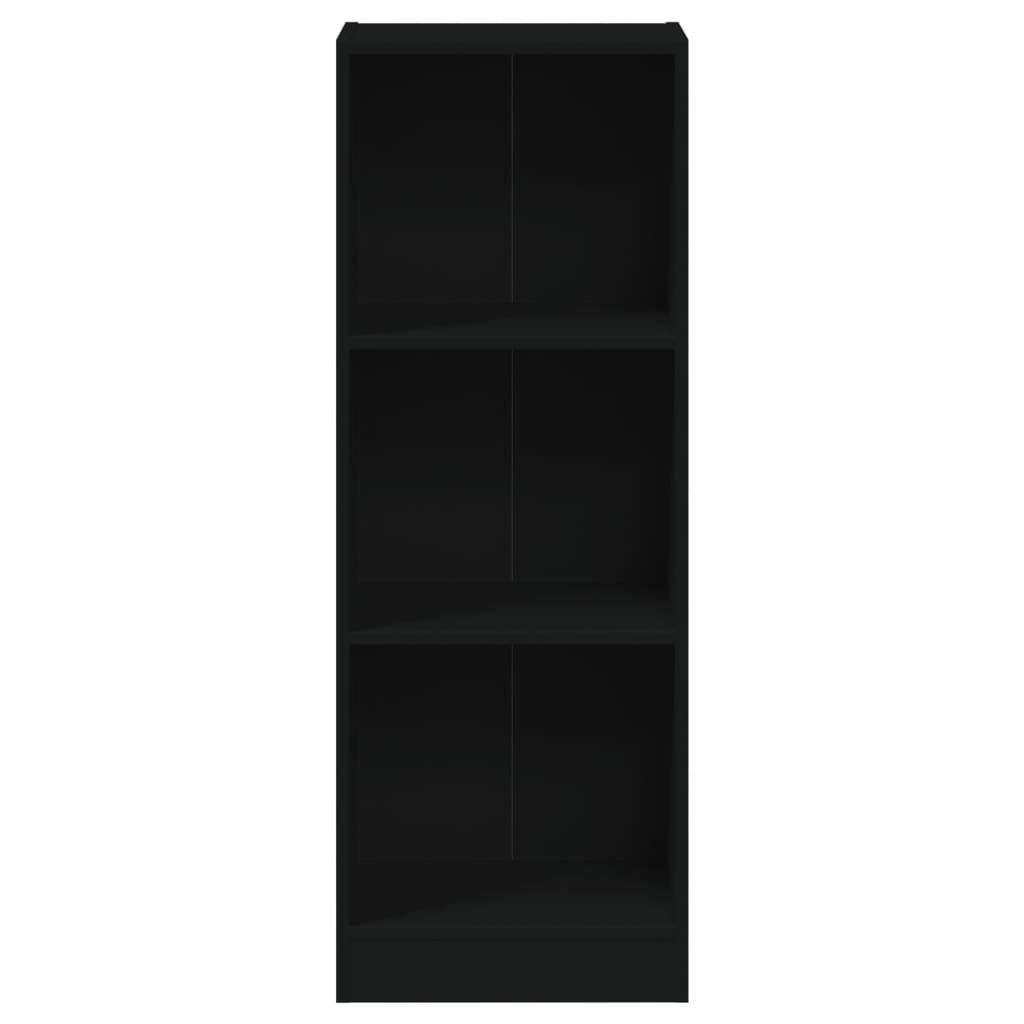 3-Tier Book Cabinet Black 40x24x109 cm Engineered Wood