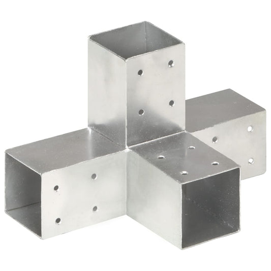 Post Connector X Shape Galvanised Metal 71x71 mm