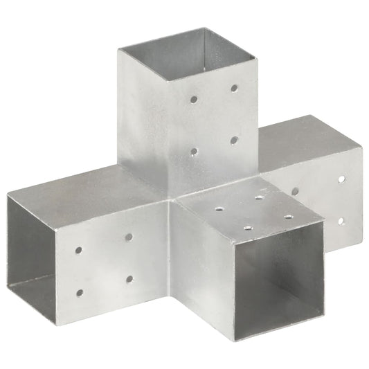 Post Connector X Shape Galvanised Metal 81x81 mm
