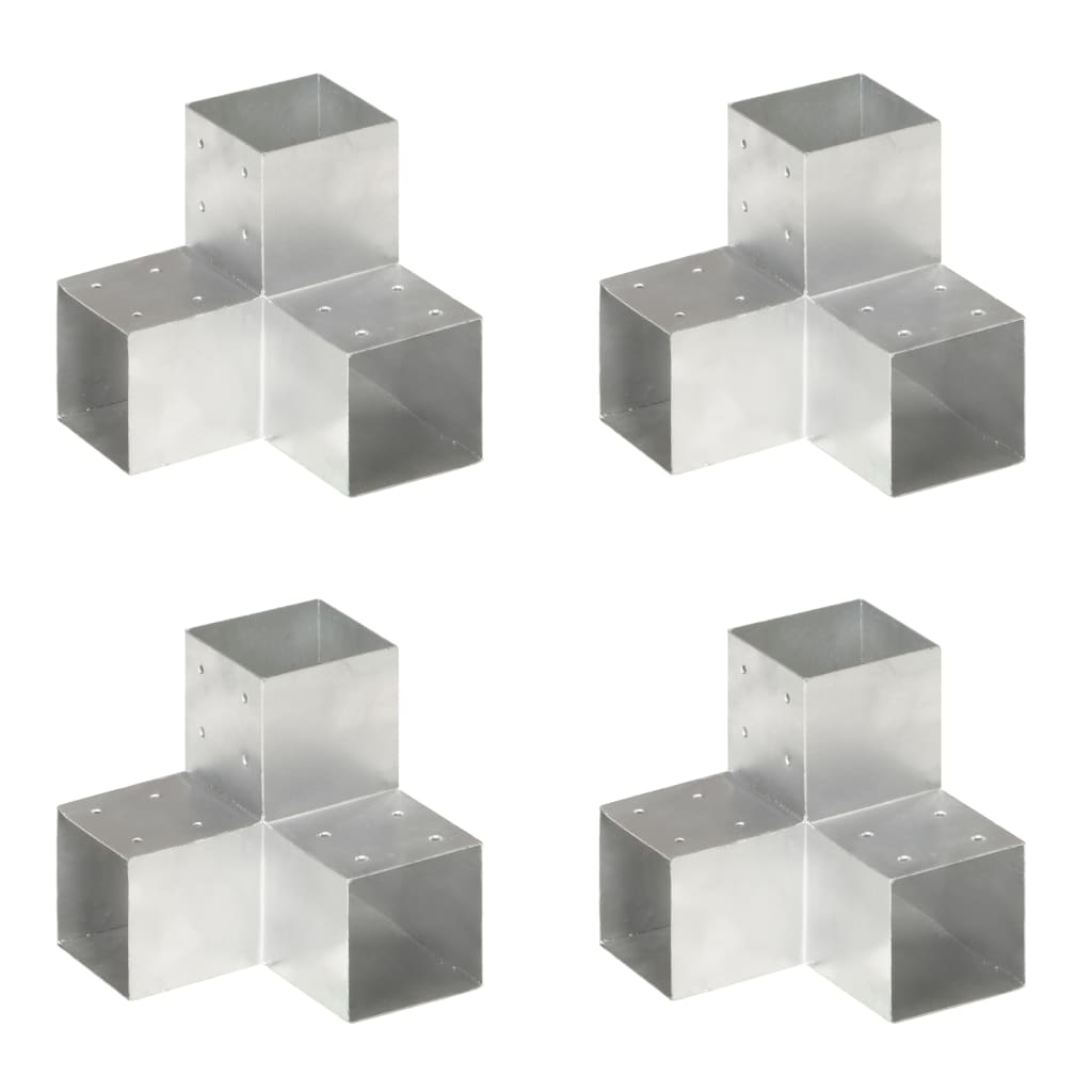 Post Connectors 4 pcs Y Shape Galvanised Metal 101x101 mm