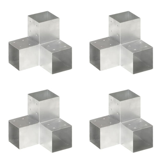 Post Connectors 4 pcs Y Shape Galvanised Metal 101x101 mm