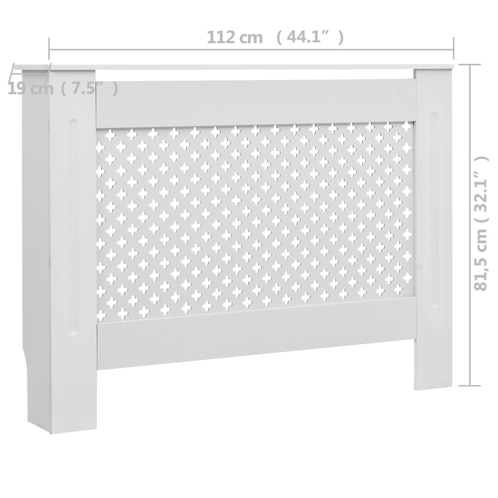 Radiator Covers 2 pcs White 112x19x81.5 cm MDF
