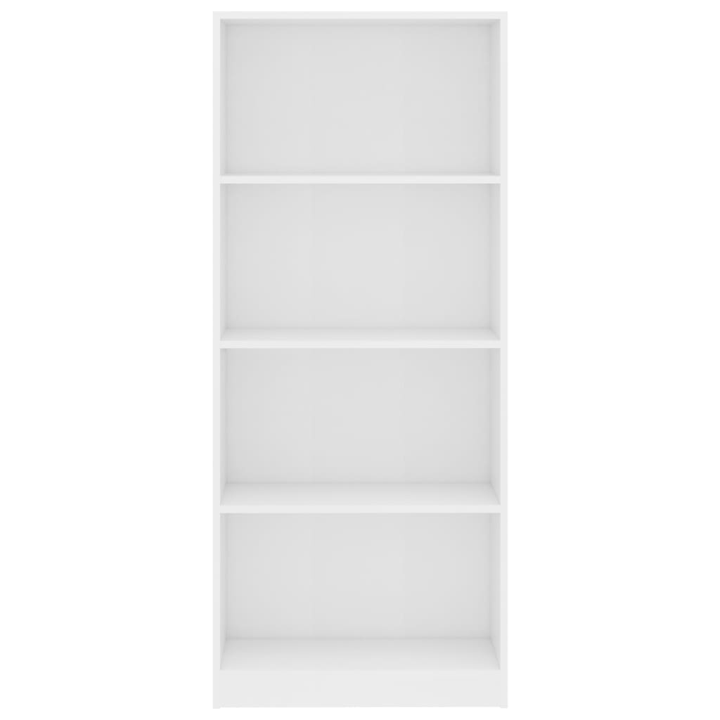 4-Tier Book Cabinet White 60x24x142 cm Engineered Wood