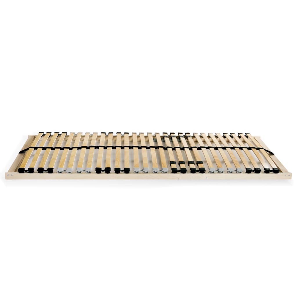 Slatted Bed Bases without Mattress 2 pcs with 28 Slats 80x200 cm