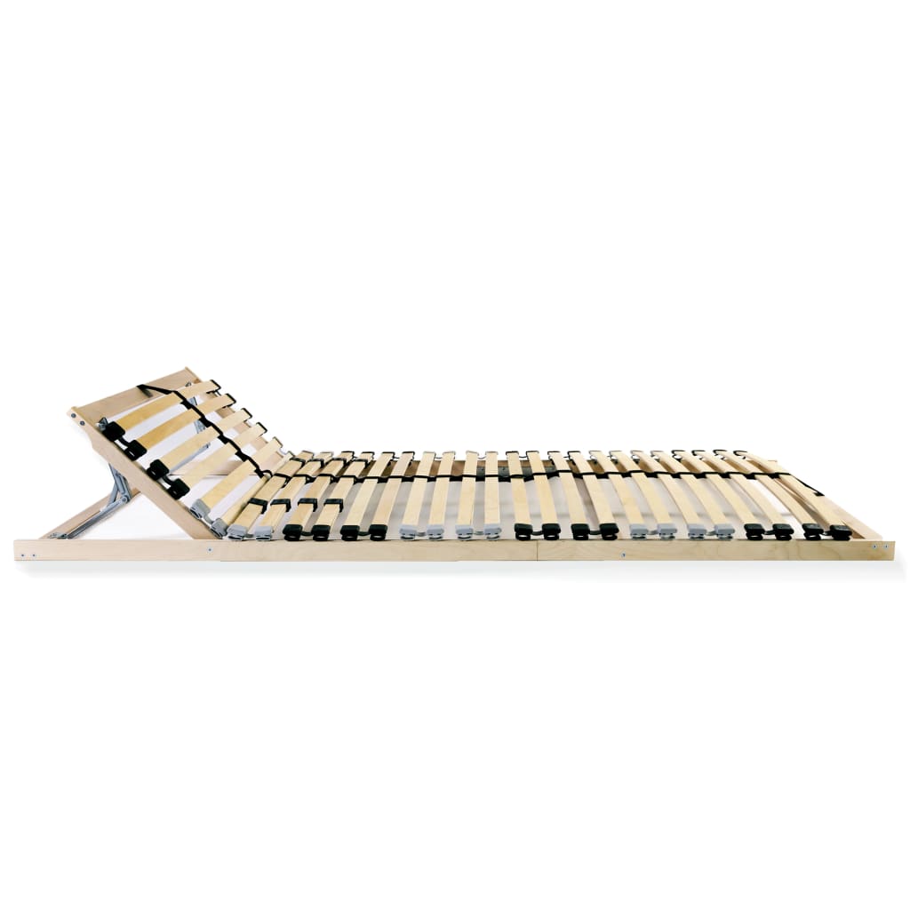 Slatted Bed Bases without Mattress 2 pcs with 28 Slats 90x200 cm