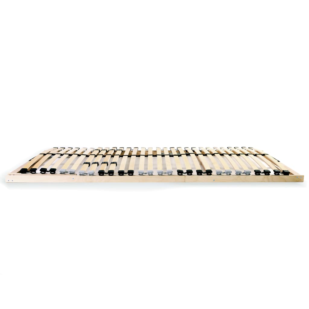 Slatted Bed Bases without Mattress 2 pcs with 28 Slats 90x200 cm