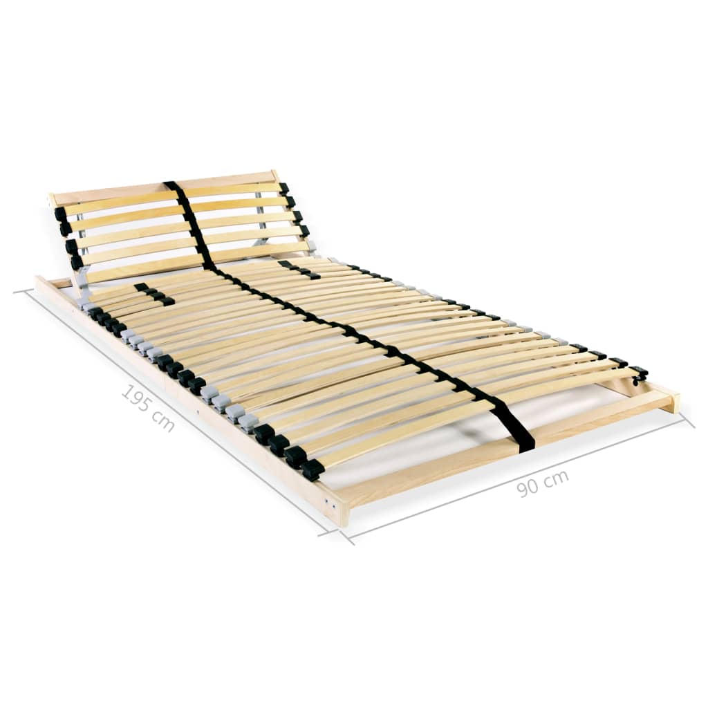 Slatted Bed Bases without Mattress 2 pcs with 28 Slats 90x200 cm