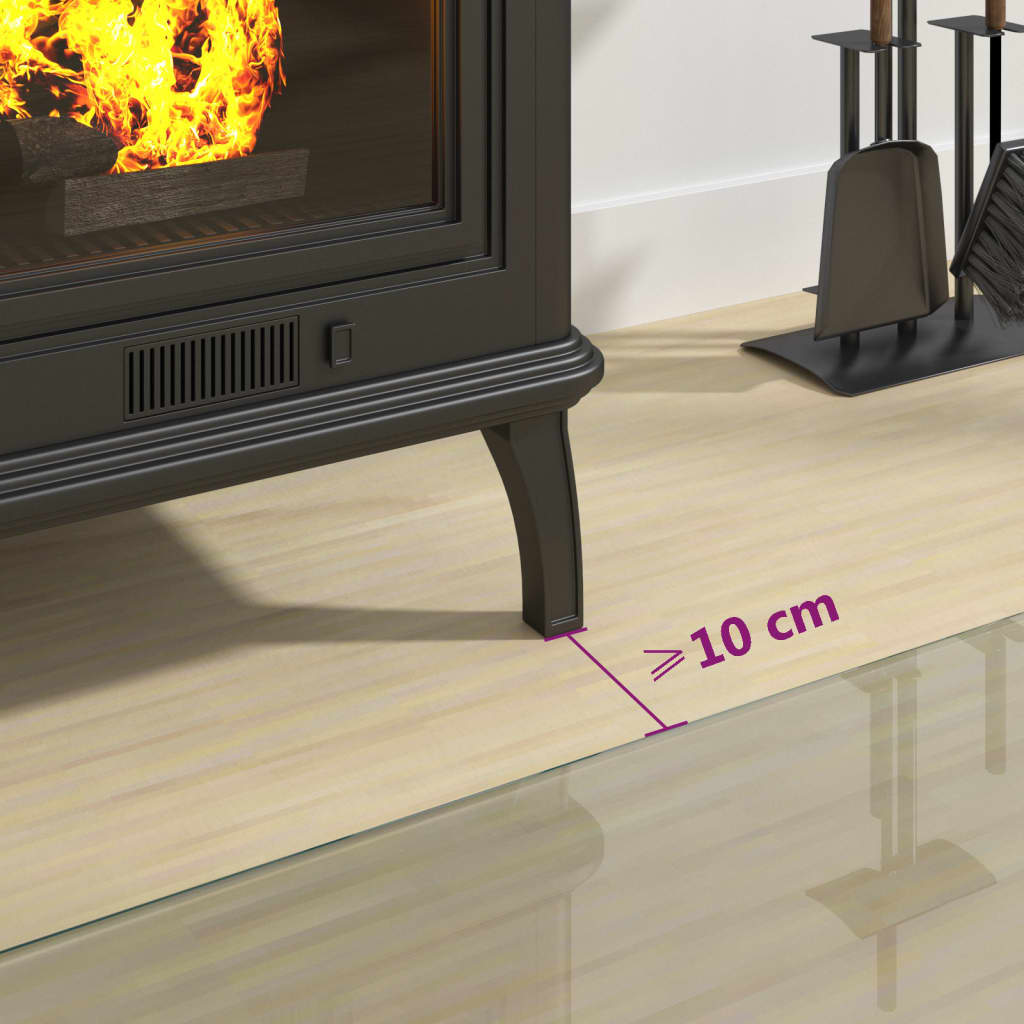 Fireplace Glass Plate Hexagon 100x50 cm