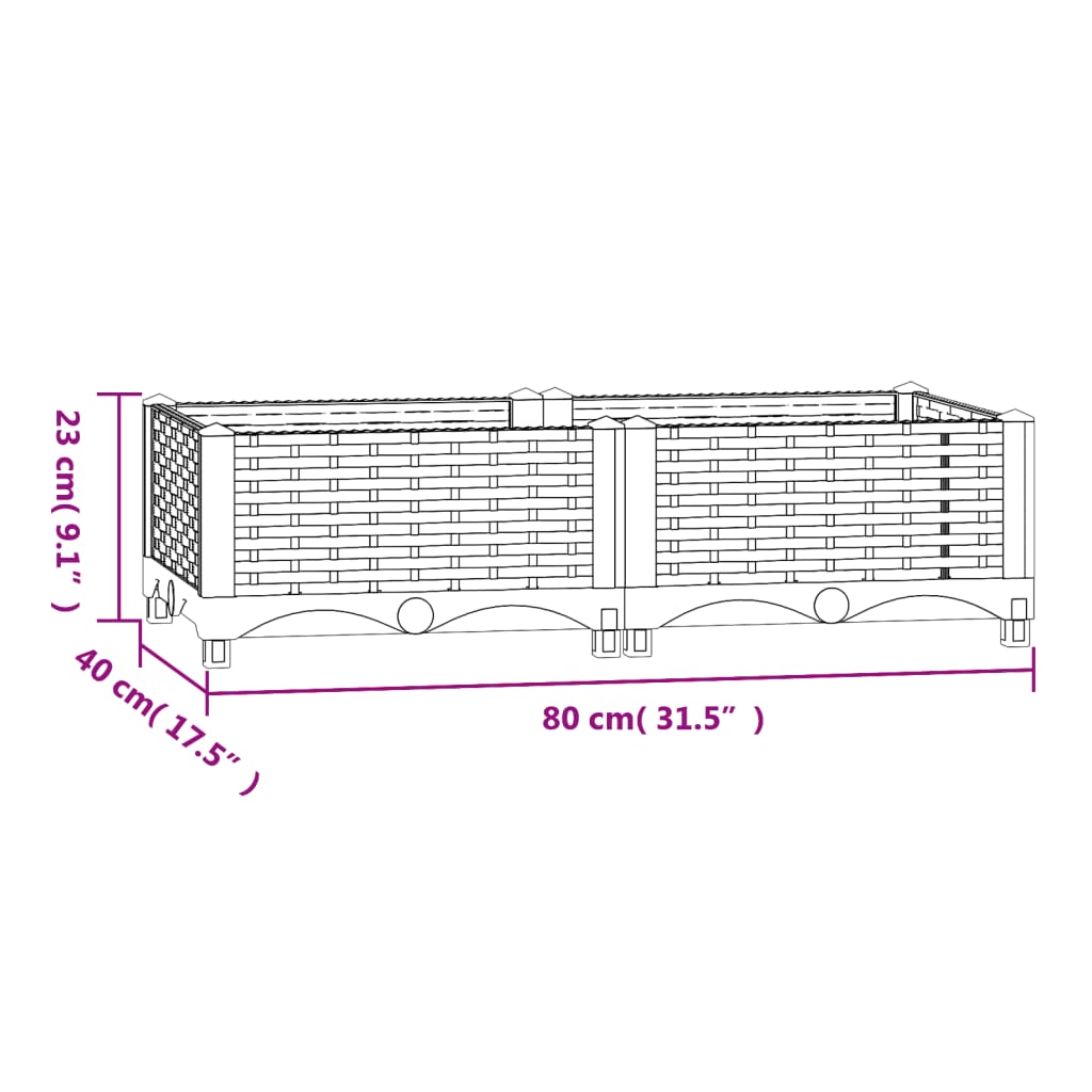 Raised Bed 80x40x23 cm Polypropylene