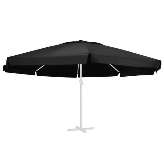Replacement Fabric for Outdoor Parasol Black 610 cm