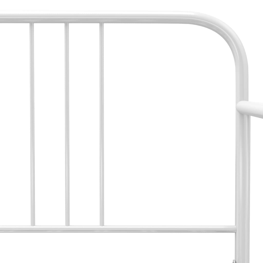 Pull-out Sofa Bed Frame without Mattress White Metal 90x200 cm